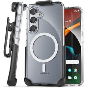 Belt Case Designed for Samsung Galaxy S24 Ultra with Phone Holster Clip (Crystal Clear) (S24 Ultra)