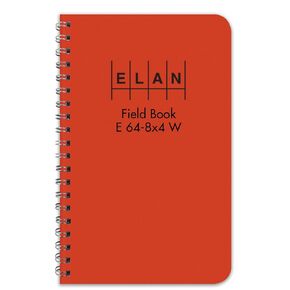 Elan Publishing Company E64-8x4W Wire-O Field Surveying Book 4 ⅞ x 7 ¼ Bright Orange Stiff Cover (Pack of 6)