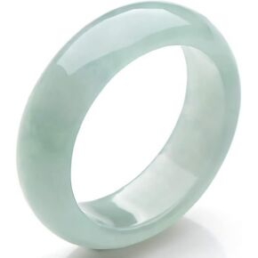 Natural A Grade Jade Band Ring Burma Jade Rings for Women Men, Myanmar Type A Jadeite Jewelry Gift Engagement Ring(Ring Size:4-10)