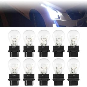 10 PCS 3157 Miniature Car Halogen Brake Light, 12v 21/5W Waterproof Vehicle Turn Signal Bulb, Universal Waterproof Automotive Side Marker Tail Light Replacement for Truck SUV Car (Amber)