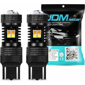 JDM ASTAR Extremely Bright 3030 Chipsets White/Yellow 7443 7444 Switchback LED Bulbs with Projector For Turn Signal Lights