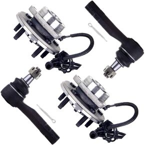 SCITOO 4pcs Front Wheel Hub Assembly Suspension Kit - Fit for Ford Explorer for Lincoln Aviator for Mercury Mountaineer Outer Tie Rod End Wheel Hub Bearing - 515050