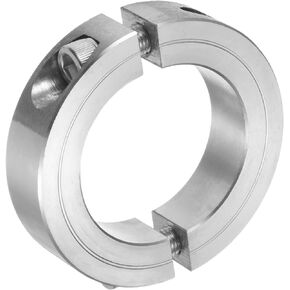 uxcell Double Split Clamp-On Shaft Collar for 1-7/8" Shaft, Two-Piece Clamping Collar, 2-7/8" OD, 11/16" Thick, 304 Stainless Steel Axle Collar Clamp, Set Screw Style