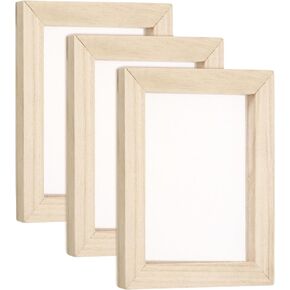 MECCANIXITY 3pcs Silk Screen Printing Frame, 15.7x11.8 Inch Wood with 160 White Mesh for Screen Printing DIY Project