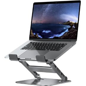 حامل كمبيوتر محمول قابل للتعديل من MCHOSE، حامل كمبيوتر محمول للمكتب، حامل كمبيوتر محمول من الألومنيوم، حامل كمبيوتر محمول قابل للطي لجهاز Mac HP ASUS Acer Surface ThinkPad Dell Lenovo، رمادي in Kuwait