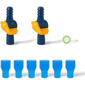 6pcs Bite Valve Replacement for Camelbak, Mouthpiece Replacement Set with 2 Pass-Through Hose Connectors and O-Ring for Camelbak Hydration Bladder Backpack Water Reservoir