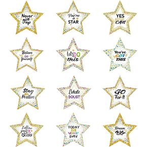 48 Pcs Star Positive Bulletin Board Decorations Cutouts Inspirational Saying Classroom Decor Double Sided for School Teacher Student Back to School Party Decorations(Galaxy)