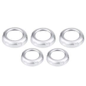 Volume & Air Conditioning Knobs Trim, 5pcs/Set Car Radio Volume Knob Rings Car Volume & Air Conditioning Knobs Button Trim Cover Replacement Fit for Land Rover Discovery 4 LR4 09-16, Silver