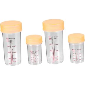 NUOBESTY 2 Set Pp Measuring Cups Measuring Cylinder Clear Sample Vial Test Tubes Laboratory Kitchen Tools Test Tube with Lid Leak-proof Container Cryovial Tubes Beaker With Cover re-usable