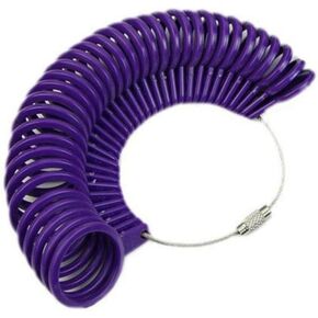 AKOK Purple Plastic Ring Sizer Kit Finger Measuring Tool 27 Gauge Measuring Device Jewelry Sizers for Rings Diameters