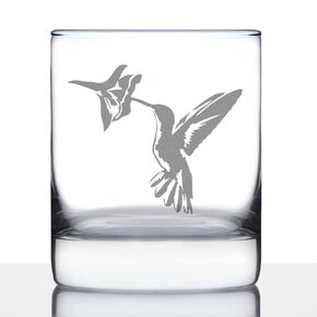 Hummingbird - Whiskey Rocks Glass Gifts - Bird Themed Gifts and Decor for Men & Women - 10.25 Oz Glasses