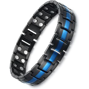 Magnetic Bracelets for Men, 2024 Newest Stainless Steel Bracelets with Unique 2X Strength Magnetic, Waterproof Bracelet Men for Father Day Gift Ideas&Birthday [Include Sizing Tool]
