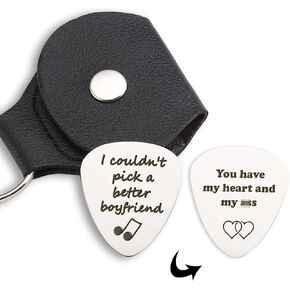 Stainless Steel Guitar Pick Jewelry Gift for Boyfriend, I Couldn't Pick A Better Boyfriend, Musician Guitar Player Pick Gift for Boyfriend, Birthday Anniversary Christmas Valentines Gift for Him