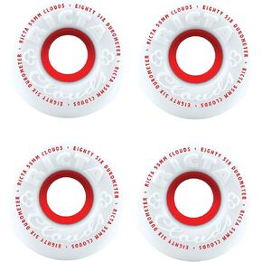 Ricta Unisex Adult Clouds 86A 86a Ditch Formula. This is A Soft Cruiser Wheel. Great for Rough Roads or Filming. - White/Red, 55mm