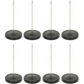 SGRACE Receipt Holder Ticket Stabber for Restaurant Spike Bill Desk Straight Rod Paper Stick Receipts Check Fork Stainless Steel (8 Pack, Black)