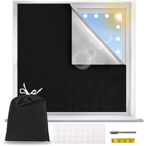 Portable Blackout Shades,Blackout Blind Curtain,118" x 57" Travel Window Blackout Curtains, Blackout Window Cover,Room Darkening Curtains, Blackout Blinds Window Curtains for Bedroom Nursery Dorm Room