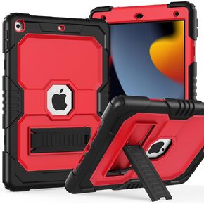 Case for ipad 9th/ 8th/ 7th Generation Case 10.2 Inch (2021/2020/2019), Slim Shockproof Rugged Protective Case for iPad 10.2 Case Built-in Multi Angle Viewing Kickstand, Bk+AlpineGreen
