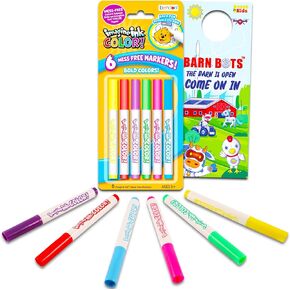Imagine Ink Markers Only Bundle - 6 Pc Imagine Ink Color Markers Refill Separates Set for Imagine Ink Coloring Books for Kids Plus Door Hanger | Imagine Ink Color Markers Only
