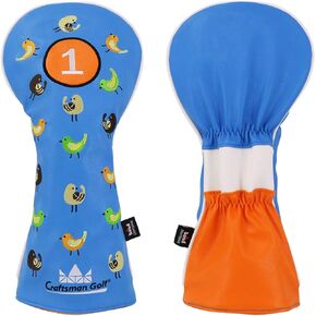 Craftsman Golf Birdie Birds Blue Driver Fairway Wood Hybrid Mallet Blade Putter Cover Headcover