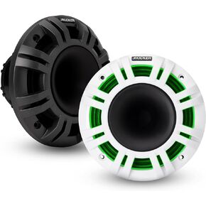 KICKER 48KMXL65 6.5" 4-Ohm RGB-LED KMXL Horn-Loaded Marine Coaxial Speakers, Pair