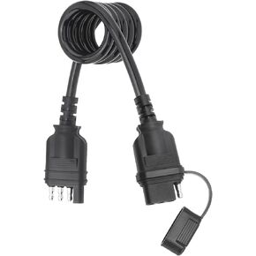 4 Way Flat Trailer Extension Coiled Cable 3 Feet 4 Pin Male and Female Trailer Coiled Adapter 36'' Stretchable Coiled Extension Wiring Cable for Commercial Vehicle Semi Trailer Trailer