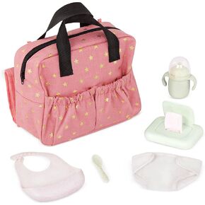 LullaBaby – Diaper Bag With Changing Mat – Storage Pockets & Supply Toys – Baby Doll Accessories – Pretend Play – Kids Ages 2 & Up – Baby Doll Diaper Bag Set