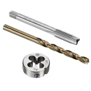 uxcell Tap and Die and Drill Bit Set, M8 x 1.25 Left Hand Thread Milling Tap and Round Die, 6.8mm Cobalt High Speed Steel Twist Drill Bit