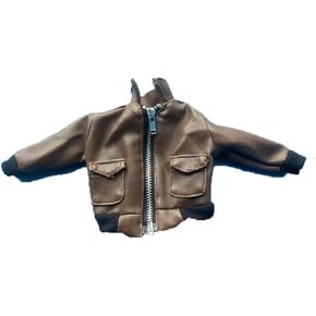 I4-2 1/6 Scale Pilot Clothing Jacket Pu Leather Coat Model for 12" Figure