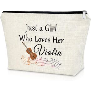 Sazuwu Violin Gifts for Women Makeup Bag Violin Player Gifts Violin Lovers Gift Violin Teacher Appreciation Gifts Cosmetic Bag Music Teacher Gifts Violinist Gifts Graduation Birthday Gifts