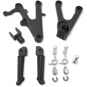 HTTMT MT390-035-BK Black Front Rider Foot Rest Pegs Brackets Compatible with 2003-2010 R6