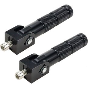 A Pair Foldable Foot Rest Pedal, Non-Reset Design Aluminum Foot Pegs for MTB ATV Scooter Motorcycle, Black