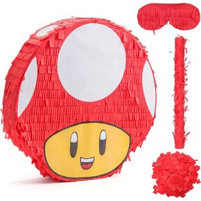 زينة عيد ميلاد كبيرة على شكل فطر - 14 * 13.7 بوصة سلسلة سحب لطيفة مع معصوب العينين، مضرب وحشو للأطفال الأولاد والبنات والحفلات وحفلات استقبال المولود الجديد، ديكورات أنشطة الكرنفال in Kuwait