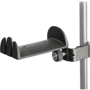 K&M Konig & Meyer 16080.000.55 Headphone Clamp-On Tube Holder | Protective Rubber Padded Arm | Slip-Resistant | Steel Design | Headset Accessory w/ Earbud / Headphone Jack Cable Rack | German Made