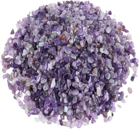 Turquoise Fluorite Tumbled Chips Stone Crushed Crystal Quartz Pieces Small Stone Mini Polished Rocks Pieces for Crafts, Jewelry Making Home Decoration (Amethyst) in Saudi Arabia