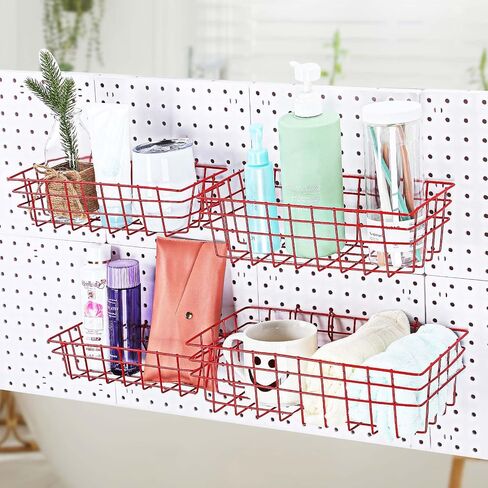 Yinkin 10 Pieces Pegboard Wall Organizer Panels White Pegboard Wall Mount with 80 Mounting Accessories Metal Peg Board Tool Organizer for Craft Room Garage Workbench Kitchen in Saudi Arabia