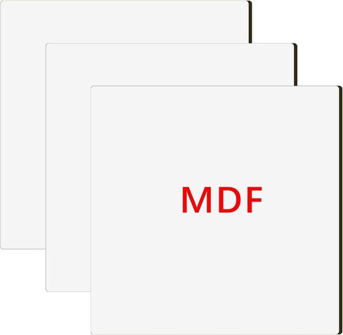 3 عبوات من ألواح التسامي MDF الفراغات الخشبية وألواح الخشب السائبة البيضاء من جانب واحد منتج التسامي الفراغات ألواح MDF مقاس 12 بوصة × 12 بوصة وسمك 1/8 بوصة (3 مم) in Saudi Arabia