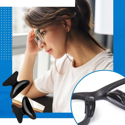 وسادات أنف النظارات، مقابض أنف النظارات اللاصقة المصنوعة من السيليكون المضادة للانزلاق، وسائد أنف النظارات اللاصقة، واقي أنف النظارات الشمسية للإطارات البلاستيكية (10 أزواج، أسود) in Kuwait