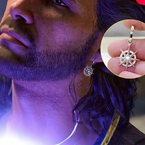 BG3 Gale astarion أقراط للنساء والرجال الفضة كريستال هوب القرط مجوهرات الشكل تأثيري أقراط لمحبي اللعبة in Kuwait