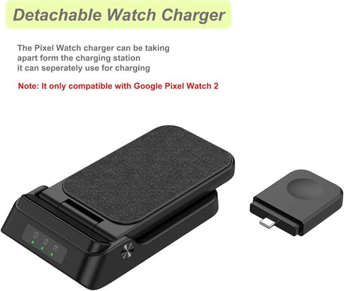 محطة شحن لاسلكية لـ Google، شاحن لاسلكي 3 في 1 لساعة Google Pixel، Pixel 8/7/6 (pro)/7a/5/4، Pixel Buds Pro أجهزة متعددة (ليست لـ Pixel Watch 2) in Kuwait