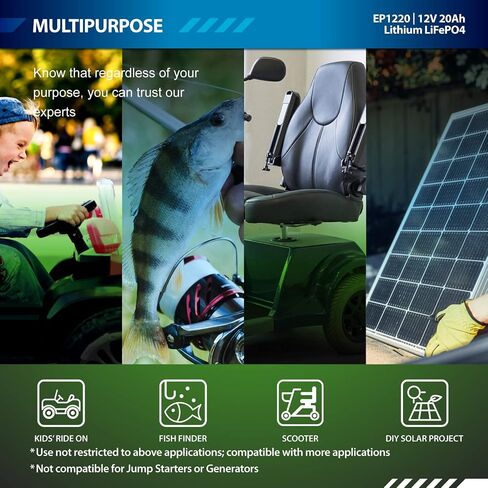 ExpertPower 2 Pack 12V 20Ah Lithium LiFePO4 Deep Cycle Rechargeable Battery | 2500-7000 Life Cycles & 10-Year Lifetime | Built-in BMS | Perfect for RV, Solar, Marine, Overland, Off-Grid Applications in Saudi Arabia