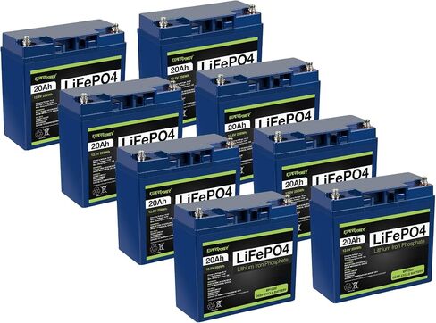 ExpertPower 2 Pack 12V 20Ah Lithium LiFePO4 Deep Cycle Rechargeable Battery | 2500-7000 Life Cycles & 10-Year Lifetime | Built-in BMS | Perfect for RV, Solar, Marine, Overland, Off-Grid Applications in Saudi Arabia