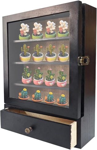 11×14 Wood Shadow Boxes Display Cases with Removable Shelves and Drawers,Shadow Box Picture Frames Deep ,Memory Boxes for Keepsakes for Display The Pictures, Collections, Medals, Bouquet (Black) in Saudi Arabia