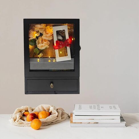 11×14 Wood Shadow Boxes Display Cases with Removable Shelves and Drawers,Shadow Box Picture Frames Deep ,Memory Boxes for Keepsakes for Display The Pictures, Collections, Medals, Bouquet (Black) in Saudi Arabia