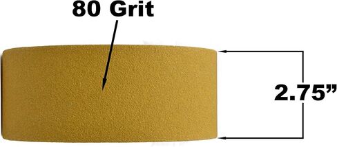 Gritly - بكرة ورق صنفرة طويلة ذهبية PSA بطول 25 ياردة، وعرض 2-3/4 بوصة - بكرة ورق صنفرة مدعومة بمادة لاصقة لأعمال النجارة والسيارات ومكعبات الصنفرة اليدوية... (80 حبيبة) in Kuwait