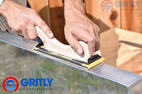 Gritly - بكرة ورق صنفرة طويلة ذهبية PSA بطول 25 ياردة، وعرض 2-3/4 بوصة - بكرة ورق صنفرة مدعومة بمادة لاصقة لأعمال النجارة والسيارات ومكعبات الصنفرة اليدوية... (80 حبيبة) in Kuwait