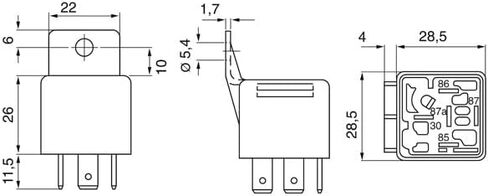 BOSCH 0332019203 Normal Open Mini Relay - 5 Pins, 24 V, 20 A - Single in Saudi Arabia