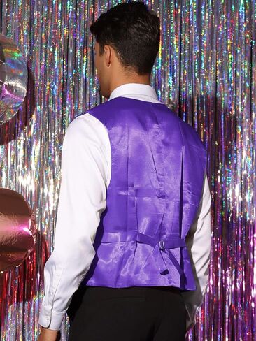Lars Amadeus Sequin Waistcoat for Men's V-Neck Sleeveless Disco Sparkly Suit Vest in Saudi Arabia