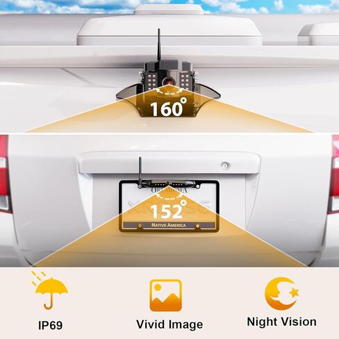 Wireless Backup Camera System: 7" HD 1080P Recording Monitor Truck Trailer Hitch Rear View Camera Waterproof Stable Digital Signal Parking Lines for Car RV Xroose CMK2 in Kuwait