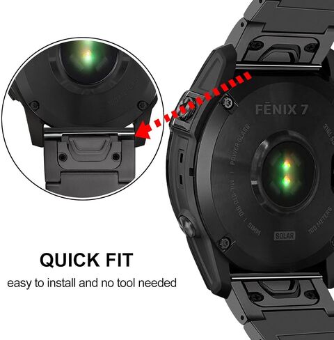 سوار تيتانيوم من TRUMiRR لـ Fenix ​​7/6 Pro / 5 Plus، حزام بديل لساعة سريعة التركيب 22 مم لـ Forerunner 965 / Epix Gen 2 47 مم / Instinct 2 in Saudi Arabia