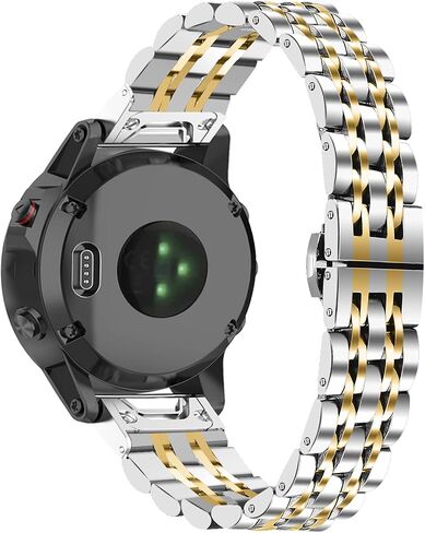 سوار ساعة معدني متوافق مع Garmin Fenix ​​7S/Fenix ​​5S/Fenix ​​6S سريع التركيب من الفولاذ المقاوم للصدأ الصلب البديل سوار معصم للنساء والرجال in Saudi Arabia